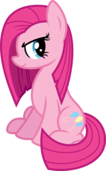 Size: 6000x9703 | Tagged: safe, artist:heavymetalbronyyeah, artist:mactavish1996, pinkie pie, g4, absurd resolution, female, pinkamena diane pie, simple background, sitting, solo, transparent background, vector