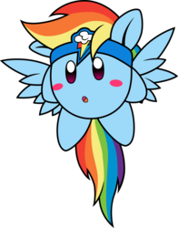 Size: 3000x3821 | Tagged: safe, artist:dfectivedvice, artist:scourge707, rainbow dash, puffball, g4, crossover, female, high res, kirby, kirby (series), kirby dash, kirbyfied, simple background, solo, transparent background, vector