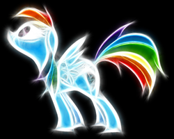 Size: 750x600 | Tagged: artist needed, source needed, safe, rainbow dash, pegasus, pony, g4, artifact, black background, female, fractalius, mare, simple background, solo