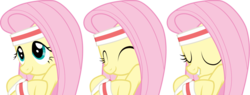 Size: 1223x465 | Tagged: safe, artist:kuraton, fluttershy, g4, hurricane fluttershy, female, headband, lip bite, simple background, solo, transparent background, vector, wristband