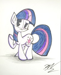 Size: 1893x2300 | Tagged: safe, artist:pelate, twilight sparkle, g4, confused, female, solo, traditional art