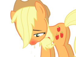 Size: 2048x1536 | Tagged: safe, artist:birdivizer, applejack, g4, female, hair over one eye, lidded eyes, nose wrinkle, red nosed, runny nose, sick, simple background, snot, solo, transparent background