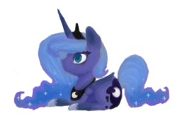 Size: 450x300 | Tagged: safe, artist:breadcipher, princess luna, lunadoodle, g4, cute, female, filly, prone, s1 luna, simple background, solo, transparent background, woona