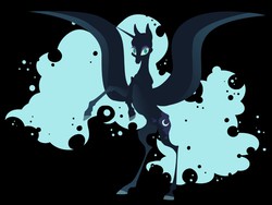 Size: 1280x961 | Tagged: safe, artist:amphoera, nightmare moon, g4, black background, female, simple background, solo