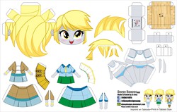 Size: 4127x2627 | Tagged: safe, artist:eljoeydesigns, derpy hooves, equestria girls, g4, alternate clothes, belly button, bikini, blushing, clothes, papercraft, skirt, swimsuit, tankini