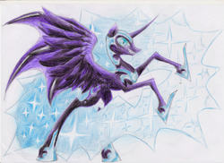 Size: 1024x745 | Tagged: safe, artist:thatonegib, nightmare moon, g4, female, solo, traditional art