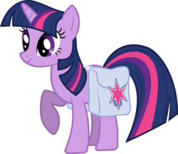 Size: 2862x2469 | Tagged: safe, twilight sparkle, g4, official, castle creator, female, high res, raised hoof, saddle bag, simple background, smiling, solo, transparent background, vector