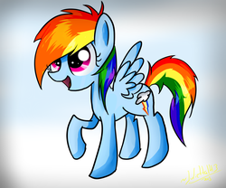 Size: 1024x853 | Tagged: safe, artist:jayivee, rainbow dash, g4, cute, female, filly, filly rainbow dash, raised hoof, solo