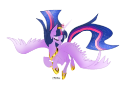 Size: 718x488 | Tagged: safe, artist:mitzies, twilight sparkle, alicorn, pony, g4, big crown thingy, ethereal mane, female, hoof shoes, jewelry, mare, older, peytral, regalia, simple background, solo, spread wings, starry mane, transparent background, twilight sparkle (alicorn), ultimate twilight, wings