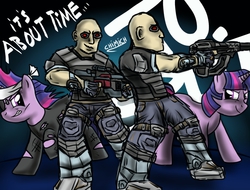 Size: 2048x1556 | Tagged: safe, artist:chiimich, twilight sparkle, human, g4, cortez, crossover, future twilight, timesplitters