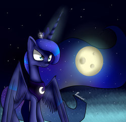 Size: 1024x991 | Tagged: safe, artist:pxoenix2014, princess luna, g4, female, moon, solo