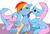 Size: 934x633 | Tagged: dead source, safe, artist:30clock, aloe, lotus blossom, rainbow dash, earth pony, pegasus, pony, g4, female, forced, frown, hooficure, mare, mud mask, one eye closed, spa pony, spa twins, underhoof