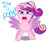 Size: 1280x1066 | Tagged: safe, artist:kuromi, princess cadance, g4, angry horse noises, captain obvious, colored wings, english, front view, full body, gradient wings, horse noises, simple background, solo, spread wings, teen princess cadance, white background, wings