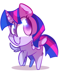 Size: 1800x2200 | Tagged: safe, artist:dippershat, twilight sparkle, alicorn, pony, g4, chibi, female, looking back, mare, shadow, simple background, solo, transparent background, twilight sparkle (alicorn)