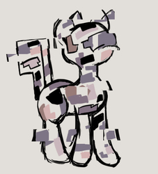 Size: 456x502 | Tagged: safe, artist:camellia-musetta, missingno, pokémon, ponified, solo