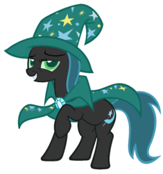 Size: 867x921 | Tagged: safe, artist:blah23z, queen chrysalis, trixie, pony, unicorn, g4, female, kathleen barr, mare, palette swap, recolor, simple background, solo, voice actor joke