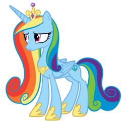 Size: 894x894 | Tagged: safe, artist:blah23z, princess cadance, rainbow dash, alicorn, pony, g4, alicornified, female, race swap, rainbowcorn, recolor, simple background, solo, transparent background