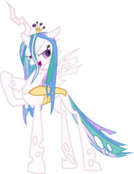 Size: 786x1016 | Tagged: safe, artist:blah23z, princess celestia, queen chrysalis, g4, female, recolor, simple background, solo