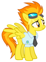 Size: 1280x1742 | Tagged: safe, edit, spitfire, pegasus, pony, g4, clothes, goggles, necktie, show accurate, spread wings, uniform, wings, wonderbolts dress uniform