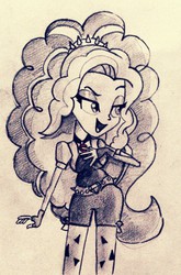 Size: 675x1021 | Tagged: safe, artist:the sexy assistant, adagio dazzle, equestria girls, g4, my little pony equestria girls: rainbow rocks, female, monochrome, pencil, solo, traditional art