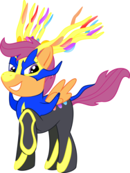 Size: 1298x1723 | Tagged: safe, artist:favponyplus, scootaloo, xerneas, g4, clothes, cosplay, costume, female, pokémon, simple background, solo, transparent background, vector