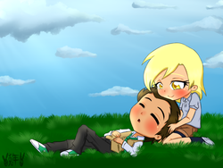Size: 1200x900 | Tagged: safe, artist:usagifriday, derpy hooves, doctor whooves, time turner, human, g4, clothes, converse, female, humanized, male, ship:doctorderpy, shipping, shoes, sleeping, straight