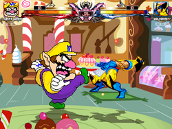 Size: 640x480 | Tagged: safe, g4, barely pony related, crossover, male, mugen, sugarcube corner, super mario bros., wario, wolverine, x-men