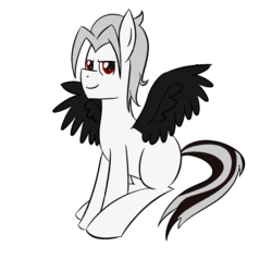 Size: 1024x1024 | Tagged: safe, artist:melisong777, oc, oc only, oc:aero ruinwing, pegasus, pony, blank flank, colt, male, solo