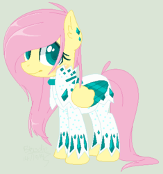 Size: 383x407 | Tagged: safe, artist:bacca-chan, fluttershy, g4, alternate hairstyle, clothes, female, nudie suit, solo