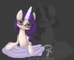 Size: 1900x1550 | Tagged: safe, artist:anuhanele, rarity, g4, female, glasses, sewing, solo