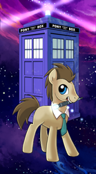 Size: 300x540 | Tagged: safe, artist:bartolomeus_, doctor whooves, time turner, g4, doctor who, male, mouth hold, necktie, solo, sonic screwdriver, tardis, tarot card, the doctor, the hermit