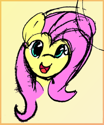 Size: 1160x1400 | Tagged: safe, artist:darkmage2, fluttershy, g4, bust, female, simple background, smiling, solo