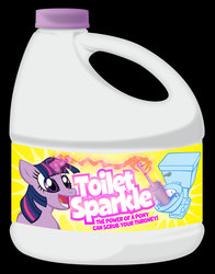 Size: 1024x1303 | Tagged: safe, artist:hawkstone, twilight sparkle, pony, unicorn, g4, bottle, female, magic, open mouth, solo, telekinesis, toilet, toilet cleaner, toilet sparkle, wtf