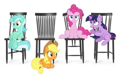 Size: 960x640 | Tagged: safe, applejack, lyra heartstrings, pinkie pie, twilight sparkle, g4, sitting lyra