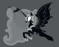 Size: 625x498 | Tagged: safe, artist:death-driver-5000, nightmare moon, alicorn, ghost, pony, g4, creepy, female, solo