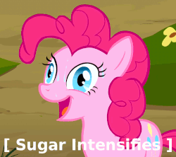 Size: 742x660 | Tagged: safe, edit, edited screencap, screencap, pinkie pie, g4, too many pinkie pies, animated, bad idea, caption, descriptive noise, female, meme, text, vibrating, x intensifies, xk-class end-of-the-world scenario