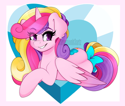 Size: 1500x1266 | Tagged: dead source, safe, artist:cinnamonh3artz, princess cadance, g4, female, princess, solo, tail bow