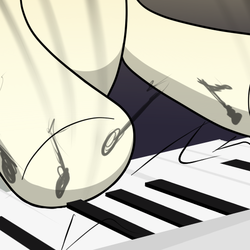 Size: 555x555 | Tagged: safe, artist:drawponies, artist:terminuslucis, dj pon-3, vinyl scratch, comic:adapting to night, g4, hoof focus, hooves, hooves only, memories, musical instrument, piano, playing instrument, preview