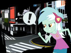 Size: 257x192 | Tagged: safe, lyra heartstrings, equestria girls, g4, my little pony equestria girls: rainbow rocks, crossover, cutscene, female, solo, speech bubble, the world ends with you