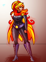 Size: 3000x4000 | Tagged: safe, artist:checkerboardazn, sunset shimmer, human, g4, female, high res, humanized, solo