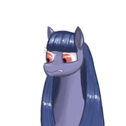 Size: 500x500 | Tagged: safe, artist:kopaleo, oc, oc only, oc:cosmia nebula, annoyed, portrait