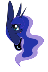 Size: 1024x1538 | Tagged: safe, artist:moonhoek, princess luna, g4, female, impossibly large ears, simple background, smiling, solo, transparent background, vector