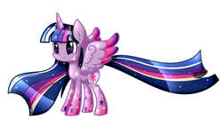 Size: 1424x768 | Tagged: safe, artist:le-poofe, twilight sparkle, alicorn, pony, g4, ethereal mane, female, mare, rainbow power, solo, twilight sparkle (alicorn)