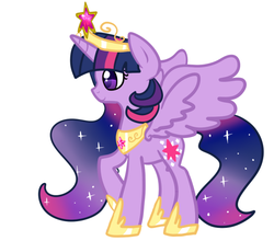 Size: 641x565 | Tagged: safe, artist:le-poofe, twilight sparkle, alicorn, pony, g4, ethereal mane, female, gradient mane, mare, older, solo, starry mane, twilight sparkle (alicorn), ultimate twilight