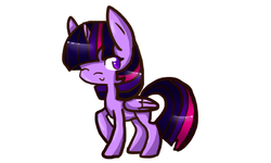 Size: 1438x860 | Tagged: safe, artist:le-poofe, twilight sparkle, alicorn, pony, g4, chibi, female, mare, solo, twilight sparkle (alicorn)