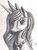 Size: 765x1045 | Tagged: safe, artist:graboiidz, princess luna, g4, female, grayscale, monochrome, portrait, smiling, solo, traditional art