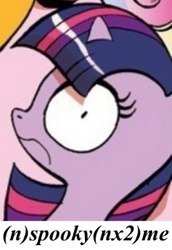 Size: 251x365 | Tagged: safe, twilight sparkle, g4, 2spooky, fancy mathematics, filly, reaction image, spooky