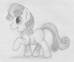 Size: 1280x1077 | Tagged: safe, artist:ratwhiskers, sweetie belle, pony, unicorn, g4, female, filly, foal, no eyelashes, solo, traditional art