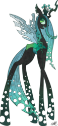 Size: 583x1262 | Tagged: safe, artist:yourfavoritesoybean, queen chrysalis, changeling, changeling queen, g4, crown, female, jewelry, regalia, solo