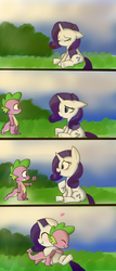Size: 600x1400 | Tagged: safe, artist:diamond--rose, rarity, spike, g4, comic, female, male, ship:sparity, shipping, straight